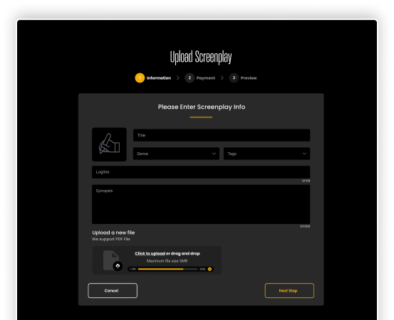 Screen Writers Upload Screenplay