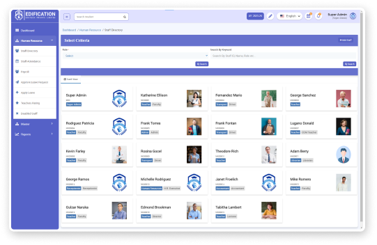 Admin Staff Directory